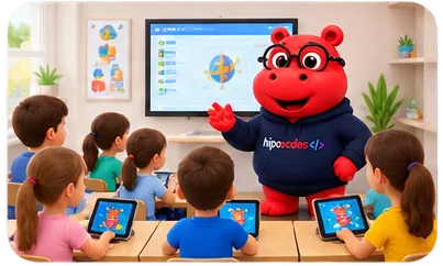Sınıfta tabletlerle HipoCodes kullanan öğrenciler